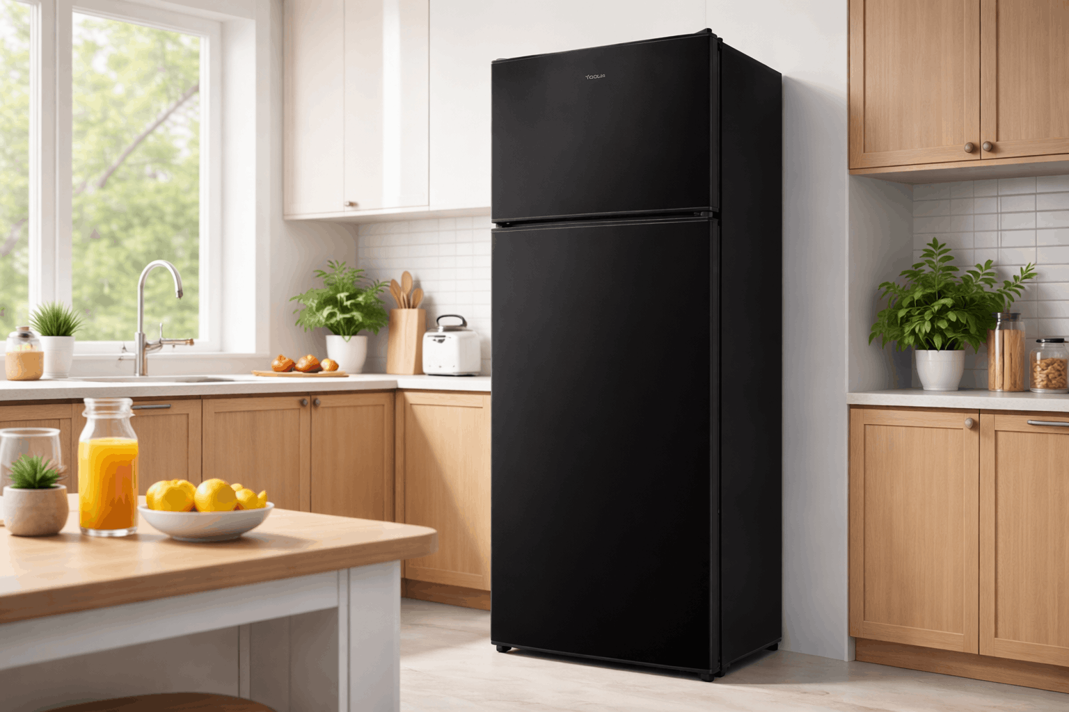 REFRIGERATEUR 2 PORTES LESS FROST 243L NOIR 55CM FOCUS
